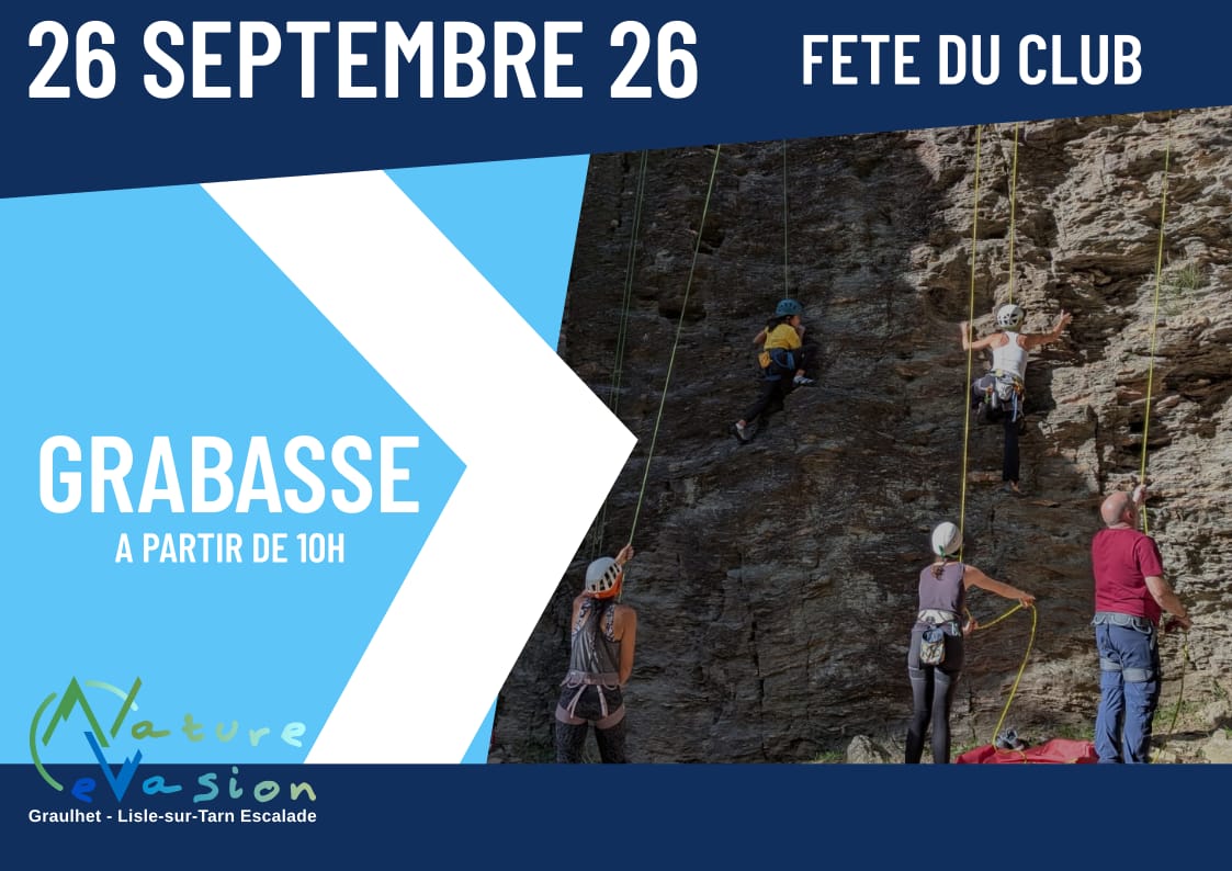 Affiche de la fête du club Naturevasion à Grabasse, le 26 septembre 2026 à partir de 10 h